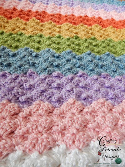 Peaked Rainbow Shells Afghan Peaked Rainbow Shells Afghan