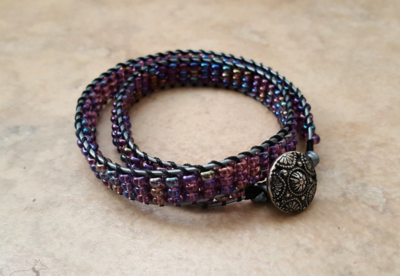 Lilac Ladder Stitch Wrap Bracelets Lilac Ladder Stitch Wrap Bracelets