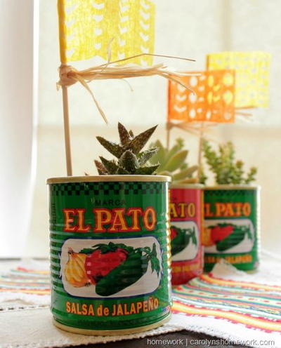 Salsa Can Recycled Planters Salsa Can Recycled Planters