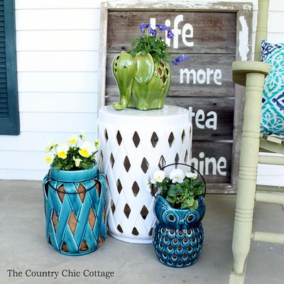 Converted Lantern Planters Converted Lantern Planters