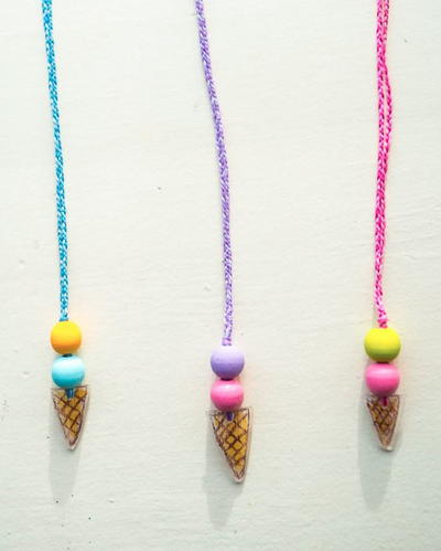Wooden Beads Ice Cream Cone Necklace Wooden Beads Ice Cream Cone Necklace