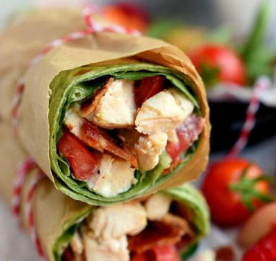 BLT Chicken Caesar Salad Wrap BLT Chicken Caesar Salad Wrap