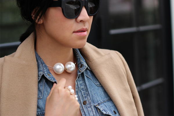 Pearl Choker and Wire Rings Pearl Choker and Wire Rings