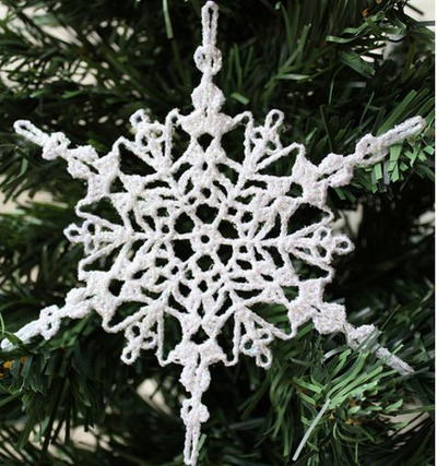 Sparkly Crochet Snowflake Ornament Sparkly Crochet Snowflake Ornament