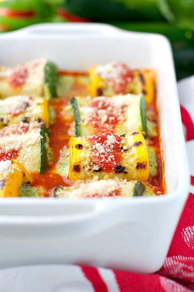 Pesto Zucchini Lasagna Roll Ups | FaveHealthyRecipes.com
