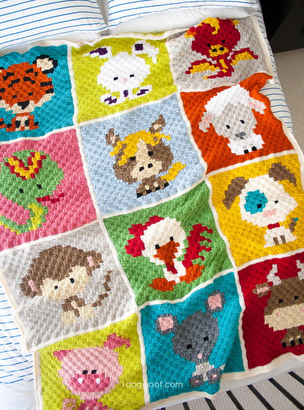 Patchwork Zoodiacs Crochet Afghan Patchwork Zoodiacs Crochet Afghan