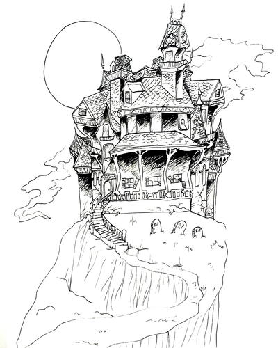 Haunted House Coloring Page Haunted House Coloring Page