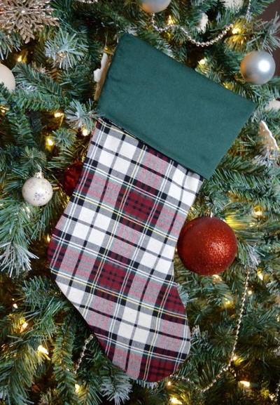 Plaid Christmas Stocking Pattern Plaid Christmas Stocking Pattern