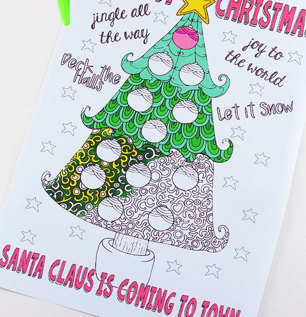 Christmas Tree Adult Coloring Page Christmas Tree Adult Coloring Page