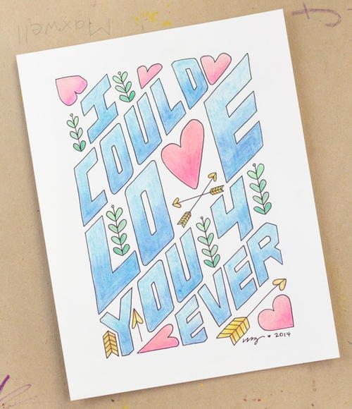 love forever coloring page
