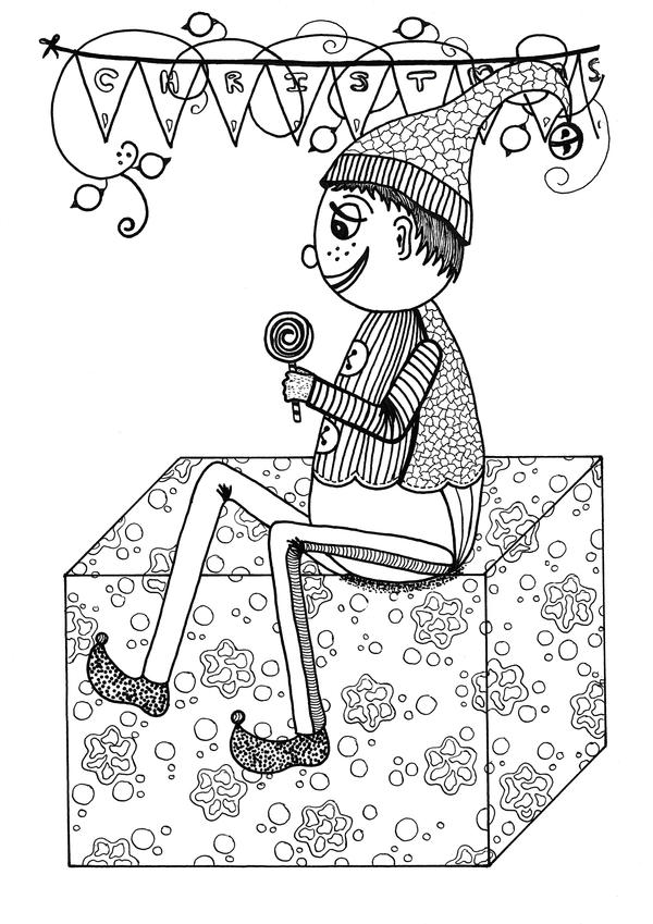 Holly Jolly Elf Coloring Page Holly Jolly Elf Coloring Page