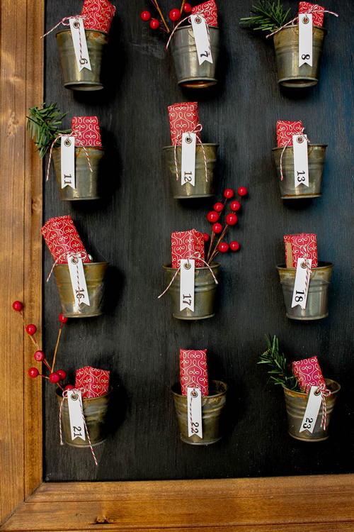 Rustic Pottery Barn KnockOff Advent Calendar
