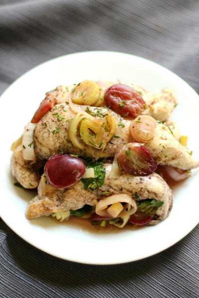 Skillet Chicken With Roasted Grapes Leeks Skillet Chicken With Roasted Grapes & Leeks