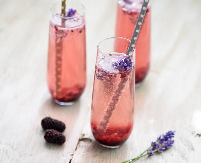 Blackberry Lavender Champagne Cocktail Blackberry Lavender Champagne Cocktail