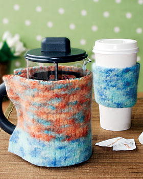 Amazing Felted Knit Coffee Cozies Amazing Felted Knit Coffee Cozies