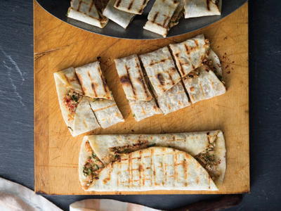 Sausage Pita with Cumin Orange and Olive Sausage Pita with Cumin Orange and Olive