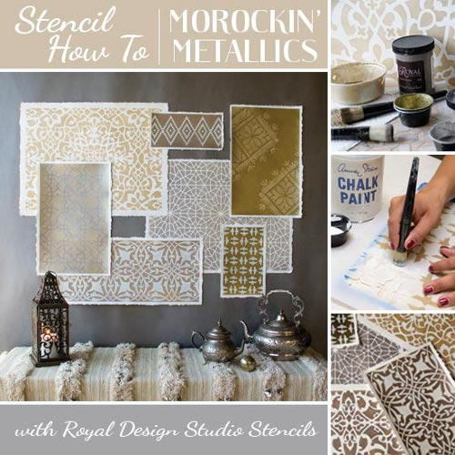 Metallic Moroccan Stencil Decor