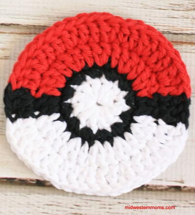 Pokeball Crochet Coasters Pokeball Crochet Coasters