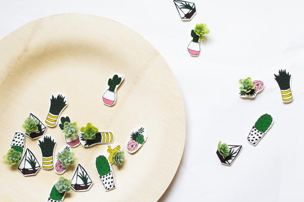 Cactus Shrinky Dink Pins Cactus Shrinky Dink Pins