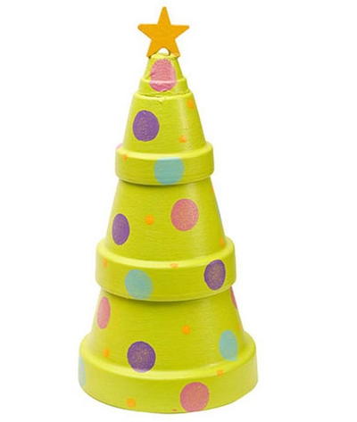 Painted Christmas Tree Pot Painted Christmas Tree Pot