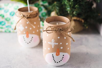 Snowman Mason Jar Candle Snowman Mason Jar Candle