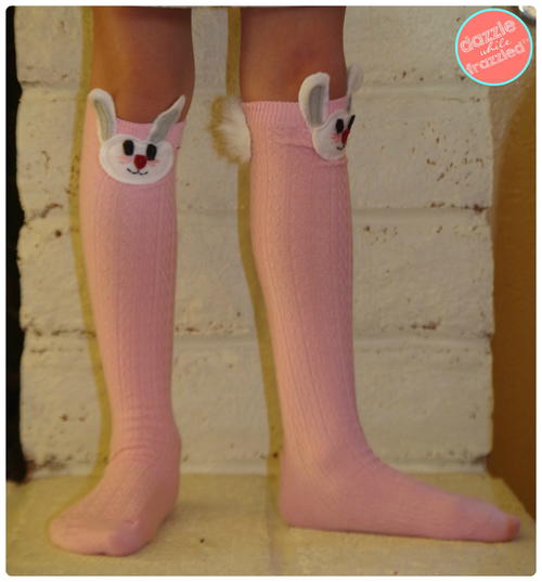 DIY Easter Bunny Girls Knee High Socks DIY Easter Bunny Girls Knee High Socks