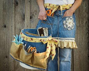 Denim Apron and Basket for Mom Denim Apron and Basket for Mom
