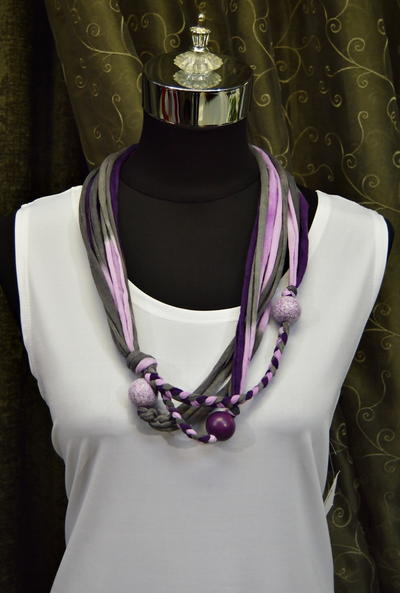 Royal Purple T-Shirt Yarn Necklace Royal Purple T-Shirt Yarn Necklace