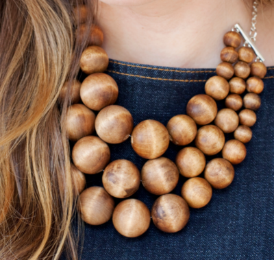 Chunky Wooden DIY Statement Necklace Chunky Wooden DIY Statement Necklace
