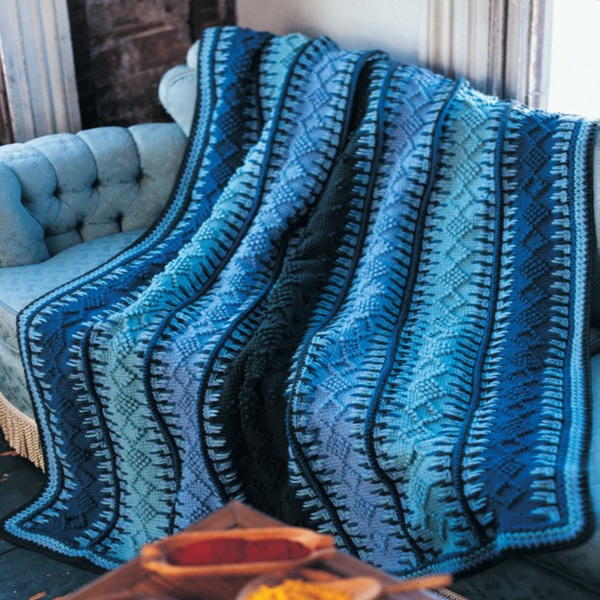 Alaskan Blue Tunisian Crochet Blanket Alaskan Blue Tunisian Crochet Blanket
