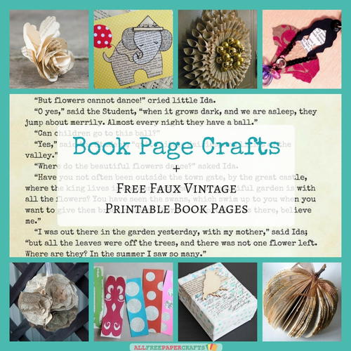 26 Book Page Crafts Free Faux Vintage Printable Book Pages