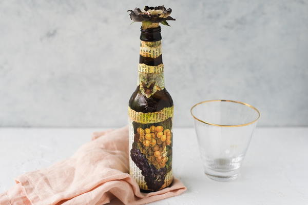 Beer Bottle Napkin Decoupage Technique Beer Bottle Napkin Decoupage Technique