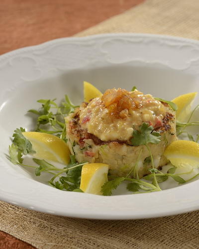 Spiny Lobster Hash Cakes with Piccalilli Tartar Sauce Spiny Lobster Hash Cakes with Piccalilli Tartar Sauce
