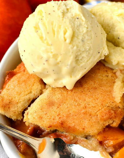 Sugar Cookie Peach Cobbler for Two Sugar Cookie Peach Cobbler for Two