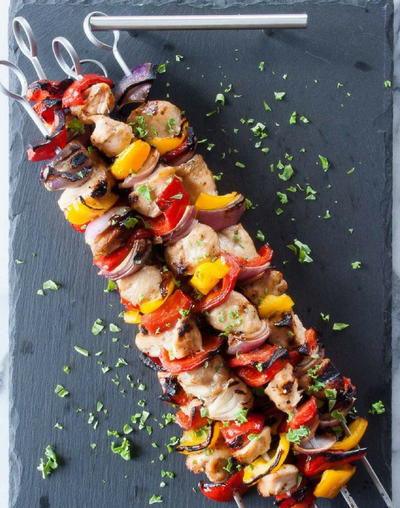 Simple Chicken and Veggie Kebabs Simple Chicken and Veggie Kebabs