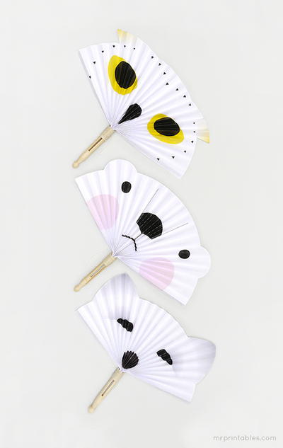 Arctic Animal Paper Fans Arctic Animal Paper Fans
