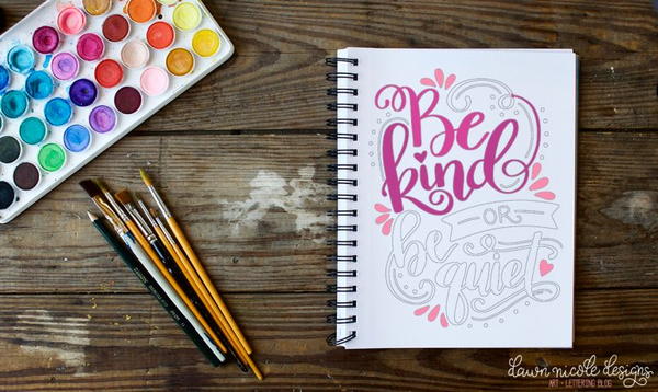 Be Kind or Be Quiet Adult Coloring Page Be Kind or Be Quiet Adult Coloring Page