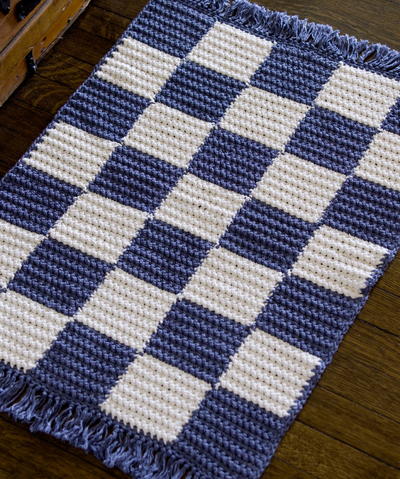 Blue and White Checkerboard Rug Blue and White Checkerboard Rug