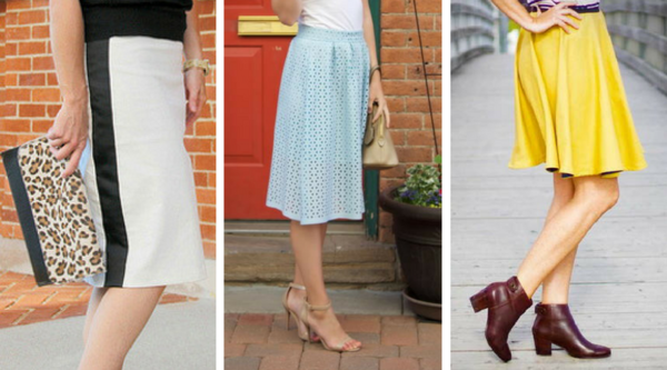 From left to right, 1. 15-Minute Tuxedo Skirt, 2. Laser Cut Midi Skirt Tutorial, 3. Trendy DIY Circle Skirt Modern Skirt Patterns