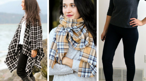 Modern From left to right: 1. Winter Layers Cape Scarf Pattern, 2. Comfy Flannel Blanket Scarf, 3. Easy Leggings Pattern Modern Accessories