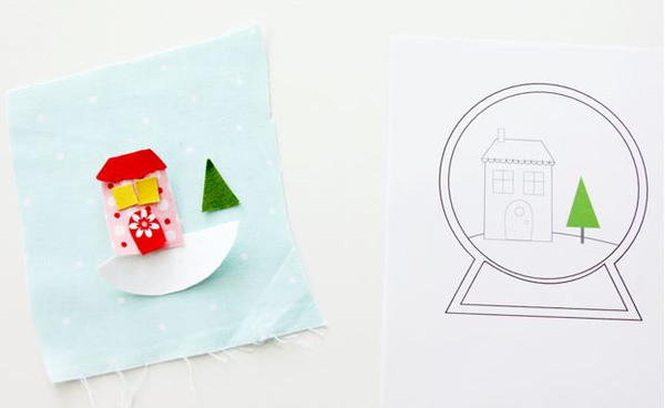 Felt and Fabric Snow Globe DIY Ornament Felt and Fabric Snow Globe DIY Ornament