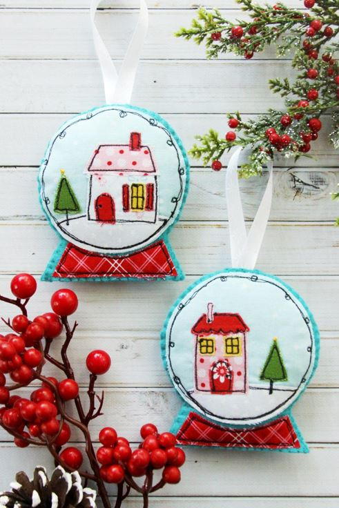 Felt and Fabric Snow Globe DIY Ornament Felt and Fabric Snow Globe DIY Ornament