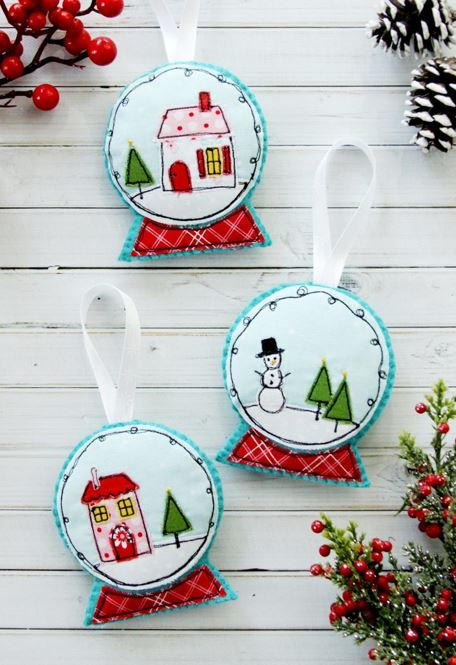 Felt and Fabric Snow Globe DIY Ornament Felt and Fabric Snow Globe DIY Ornament