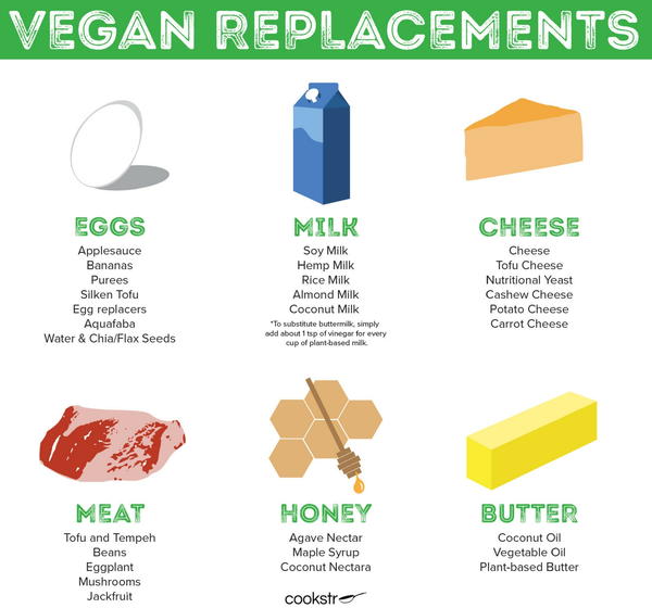 Vegan Substitutions Infographic Vegan Substitutions Infographic