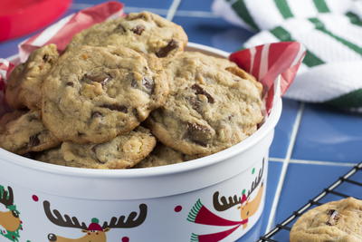 Chocolate Hazelnut Toffee Cookies