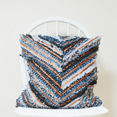 Denim Chevron Cushion Denim Chevron Cushion