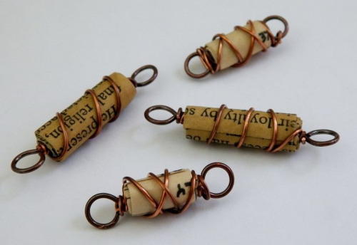 Wire Wrapped Paper Beads Wire Wrapped Paper Beads