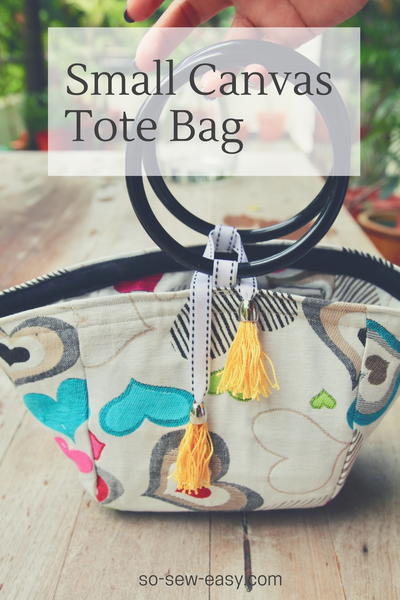 Small Canvas Tote Bag Pattern and Tutorial