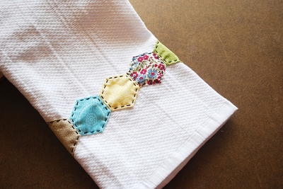 Strip of Hexies Dish Towel Strip of Hexies Dish Towel