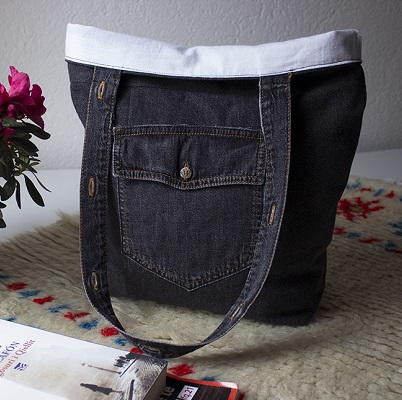 Upcycled Denim Tote Bag Upcycled Denim Tote Bag